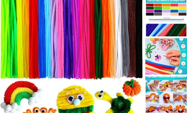 200pcs 20colors, Pipe Cleaners, Chenille Stems, Pipe Small Pack Multi-Color
