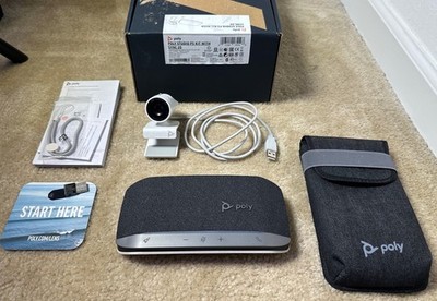 Poly Studio P5 Webcam with Poly Sync 20 Speakerphone Kit USB A Bluetooth Adapter