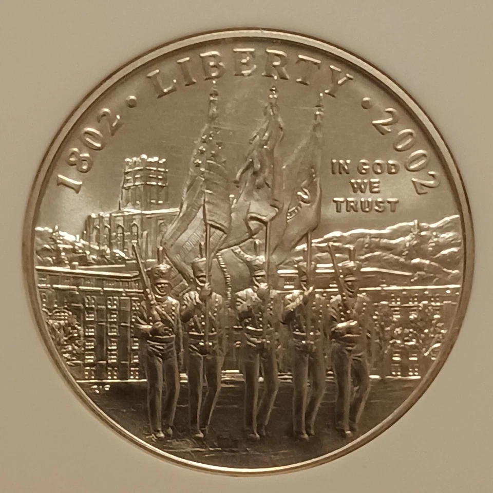 2002 W West Point Bicentennial Commemorative Silver Dollar - NGC MS 69 - Image 3 of 4