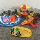 Vtg 1980s Barbie Doll BBQ Party Pool, Floats, Grill, Inflatable, Swim Suits