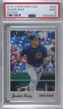 2019 Topps Heritage Javier Baez High Number SP (Action Variation) PSA 9 MINT 5wg