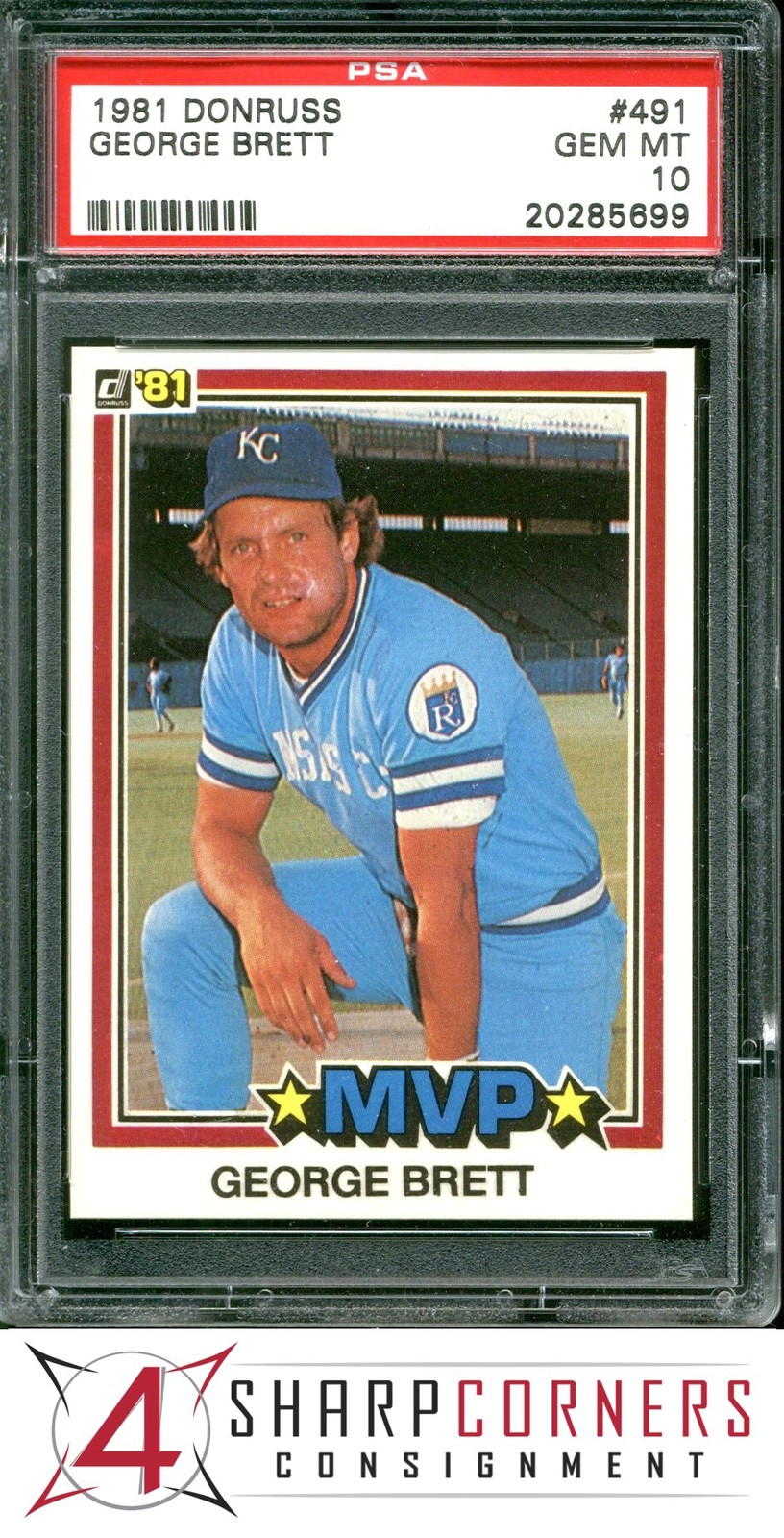 1981 DONRUSS #491 GEORGE BRETT ROYALS HOF PSA 10