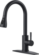 Black Kitchen Faucet Pull Down Sprayer High Arc Single Handle RV Farmhouse Sink