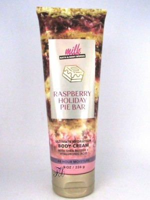 BATH & BODY WORKS RASPBERRY HOLIDAY PIE BAR BODY CREAM 8 OZ
