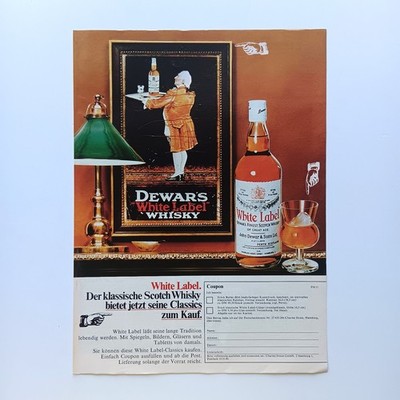 1975 White Label Scotch Whisky Werbung Werbeanzeige Reklame Advertising