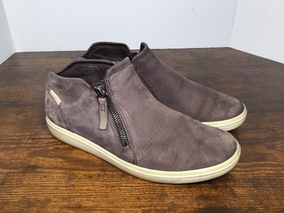 ECCO Soft 7 Low Bootie Side Zip Brown Sneaker Women's Size EU 38 US 7-7.5 Shoes