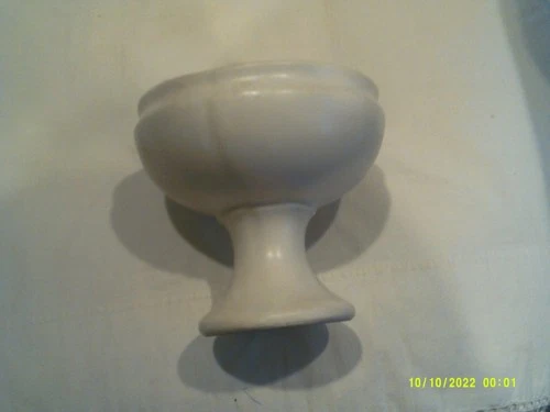 Vtg. White McCoy "Floraline" Pedestal Planter-5" High-Matte Finish