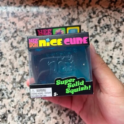 Nee Doh Nice Cube - Super Solid Squish! (Blue) - Brand New/Factory Sealed!
