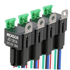 Pack Fuse Relay Switch Kit, 12V 30A, 5 Pin SPDT, 30A Switch Harness 12V 5Pin 4