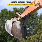 36" Adjustable Weld-On Backhoe Thumb 1/2" Steel Plate Excavator Hoe Clamp