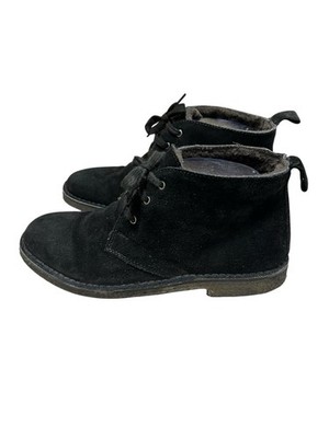 Vince Candice Chukka Boots lace-up genuine shearling lined Suede Black  7.5