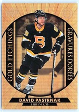 2020-21 Upper Deck Tim Hortons #G-6 David Pastrnak Gold Etchings Boston Bruins