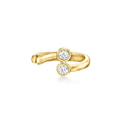 Pure Collection by Ross-Simons Diamond 2-Stone Ear Cuff in 14kt Yellow Gold