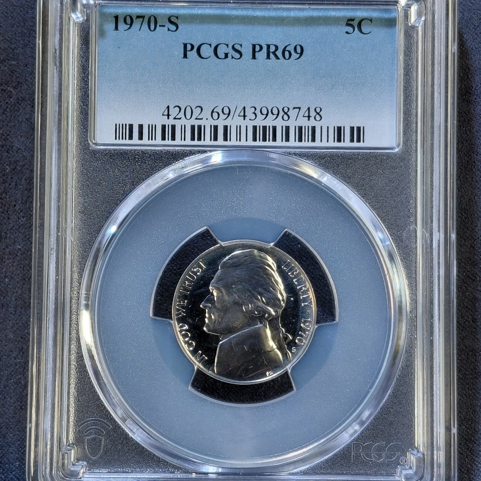 Lot of 3 Jefferson Nickels PCGS 1970-S PR69, NGC 1970-D MS66, 1976-S PR69 DCAM - Image 4 of 4
