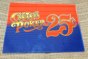Vintage Casino Poker Slot Machine Glass 25 Cents 5" x 6.5" Ready to Frame!