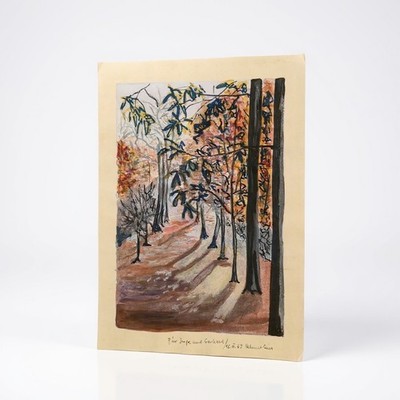 Watercolour on Paper  Autumn Landscape . 1967 Painting Unframed