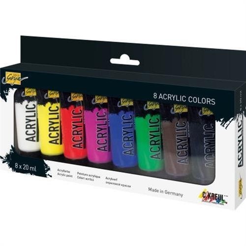 Set De 8 Médiums Acryliques KREUL Solo Goya - Tubes De 20 Ml, Pâtes De Structure (sable, Antique, Métallique, Etc.) Pour Effets 3D Sur Toile