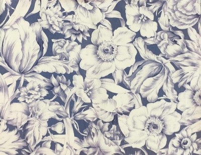 Dusky Purple Flower Blossom Floral Print Fabric 19  x 39  Quilts Sewing Crafts