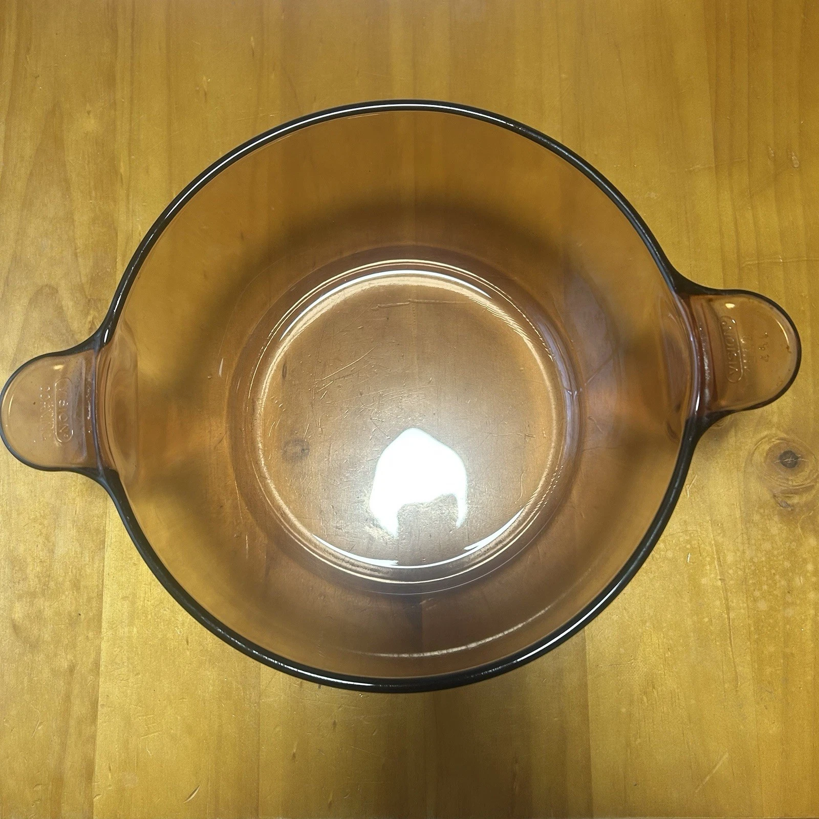 Corning Visions 4.5L Amber Glass Round Dutch Oven With Handle Transparent