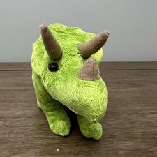 Realistic Green Triceratops Dinosaur Plush