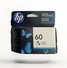 New Genuine HP 60 Tri-color Original Ink Cartridge model CC643WN Exp 12/2016