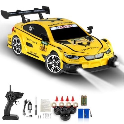 RC Drift Car, 1:16 Scale Drifting Cars2.4GHz 4WD RC Race Car, 40km/h Yellow