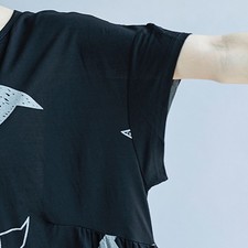 Unique Cartoon Print Raglan Sleeve Plus Size Women Dress