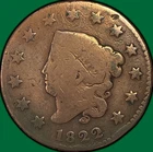 Photo of a 1822-P Large Cent from an eBay listing that sold on Jul 20, 2026