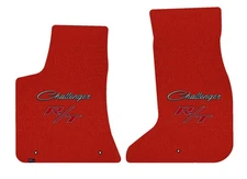 Lloyd Velourtex Front Mats for '23 Challenger w/Silver on Black w/ Red on Black 