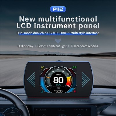 P12S Car OBD2 Head Up Display Dual System For HUD OBD Car Gauge Smart Digital