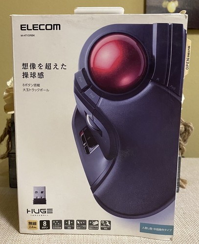 ELECOM Trackball Wireless Mouse Large Tapper M-HT1DRBK New - Picture 9 of 11