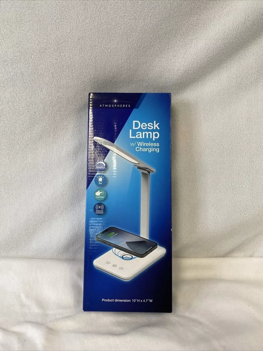 Tzumi Atmosphere 12.6 in. White Desk Lamp with Wireless Charging