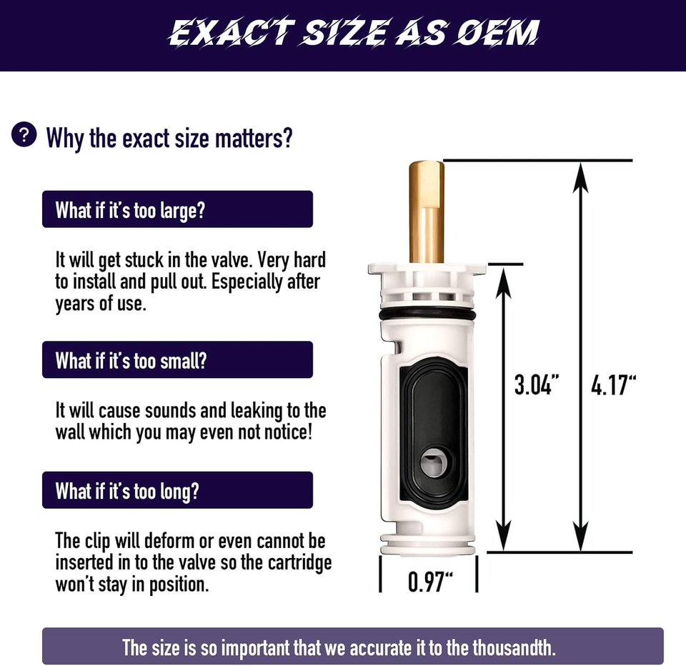 Single Handle Tub Faucet Replacement Cartridge & Repair Kit for 1222