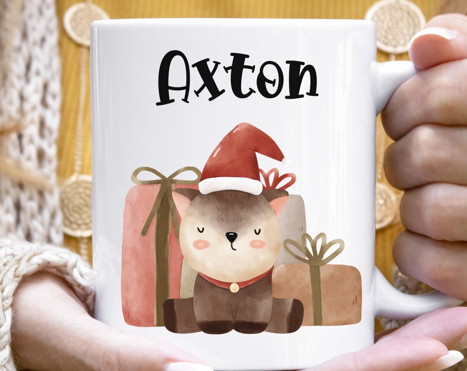 Personalized Christmas Mug Secret Santa Gift Custom Family Christmas Mug Kids