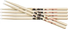 3 Pair Vic Firth American Classic Hickory Drumsticks Nylon 5B Durable Sound