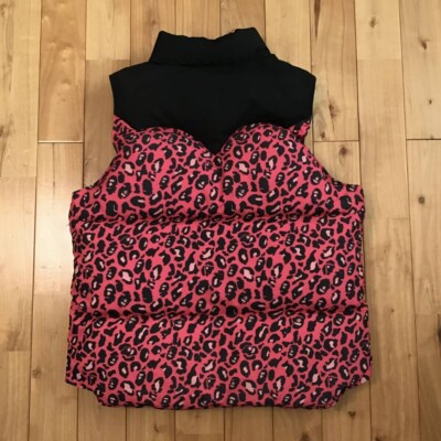 BAPE Leopard camo pink Puffer Down Jacket Vest A Bathing Ape Size