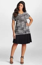 MYNT 1792  PRINT  FRONT  MIXED  MEDIA  TEE  TOP    Sz 2X     Nordstrom   $ 98