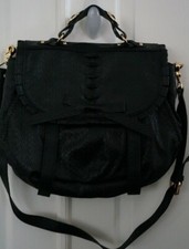Treesji Black Genuine Leather Bag
