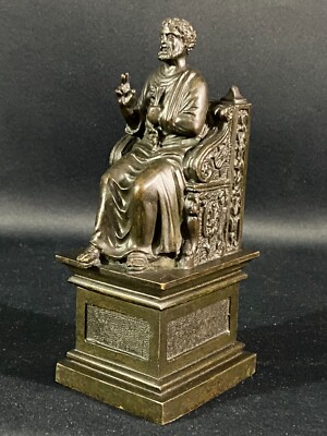 Bronze Sculpture Late 19th Century Saint Peter On His Throne Arnolfo Di Cambio