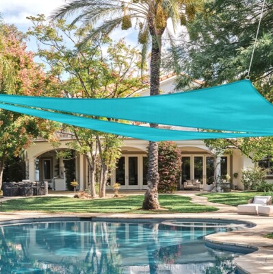 Sun Shade Sail Triangle Curved Canopy Shelter Cover Garden Pool Yard Outdoor
