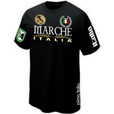 T-shirt Italie B&C - Noir, Coton, Manches Courtes, Neuf Avec étiquettes