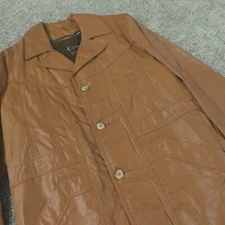 Vintage 70s The Leather Shop Sears Rancher Western Jacket Light Brown Talon 42