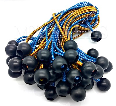 (100pc) 9'' COLOR Ball BUNGEE Cord Tarp Bungee Tie Down Strap Bungi Canopy Straps