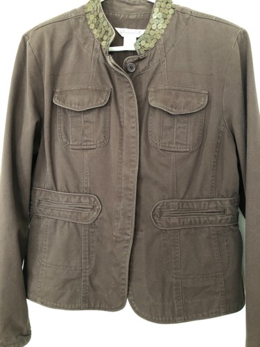 John Paul Richard Uniform Brown Jjacket ~ Beading around neck edge ~ Size XL