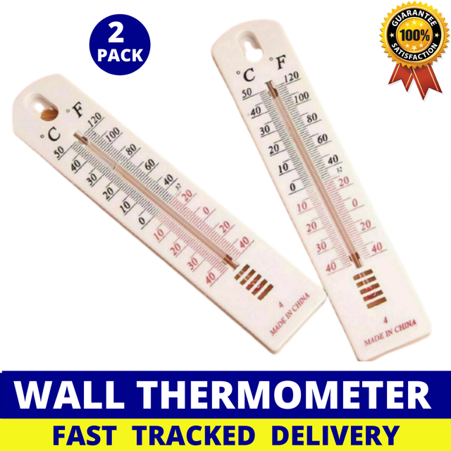 2x Wall Thermometer Indoor Outdoor Hang Garden Greenhouse House Office