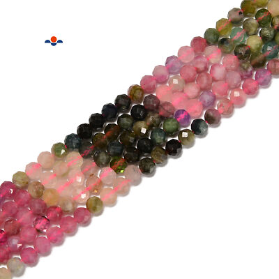 Gradient Multi Tourmaline Faceted Round Beads Size 4mm 15.5'' Strand (4mm)
