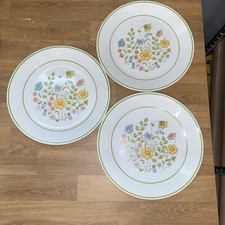 Lot Of 3 - Corelle Dinner plates Spring Meadow vintage  10.25"