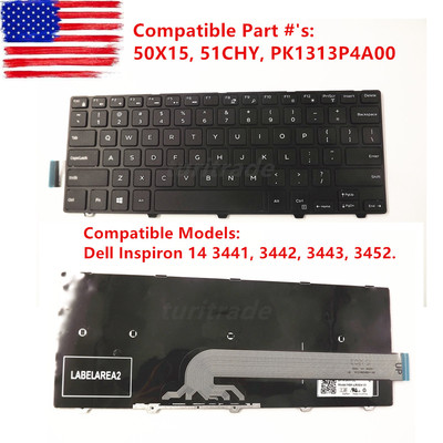 New 14 3000 3441 3442 3443 3452 Laptop Keyboard 50x15 For Dell Inspiron Us Ebay