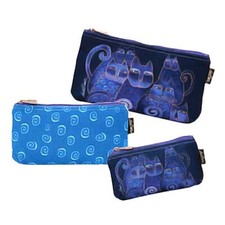 Laurel Burch Indigo Cats 3 BAG SET Cosmetic Bags LB5332-3PK