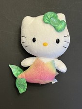 TY Sanrio Hello Kitty Mermaid Plush 7 Stuffed Animal Green Bow Tail 2013